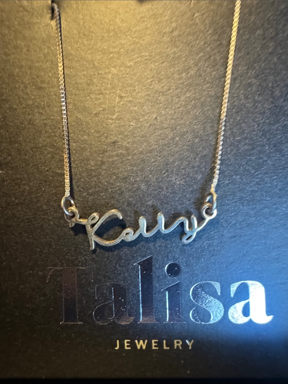 NEW IN BOX “Kelly” Gold Nameplate Necklace by Talisa